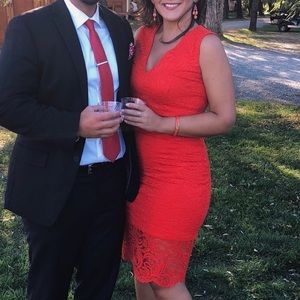 bebe Lace Midi Dress